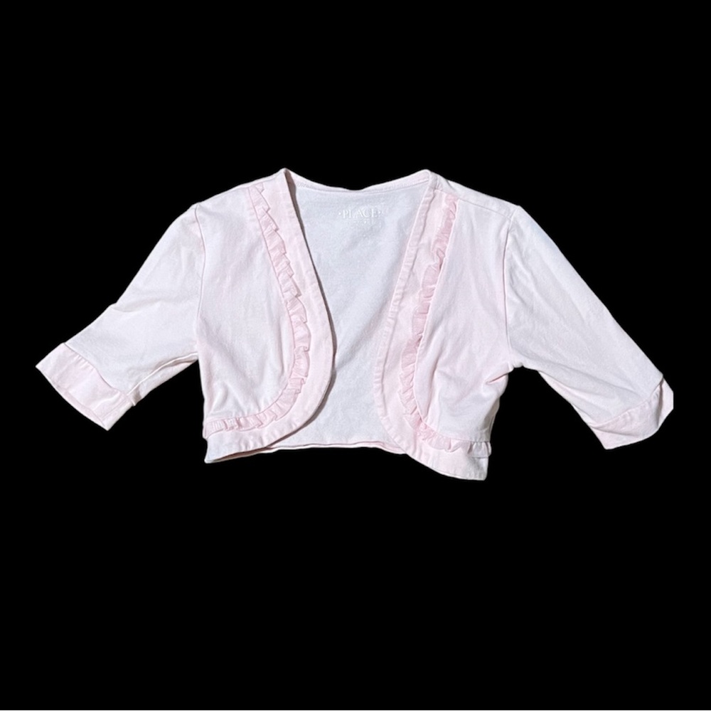 Pink Ruffled Kids Bolero Sweater